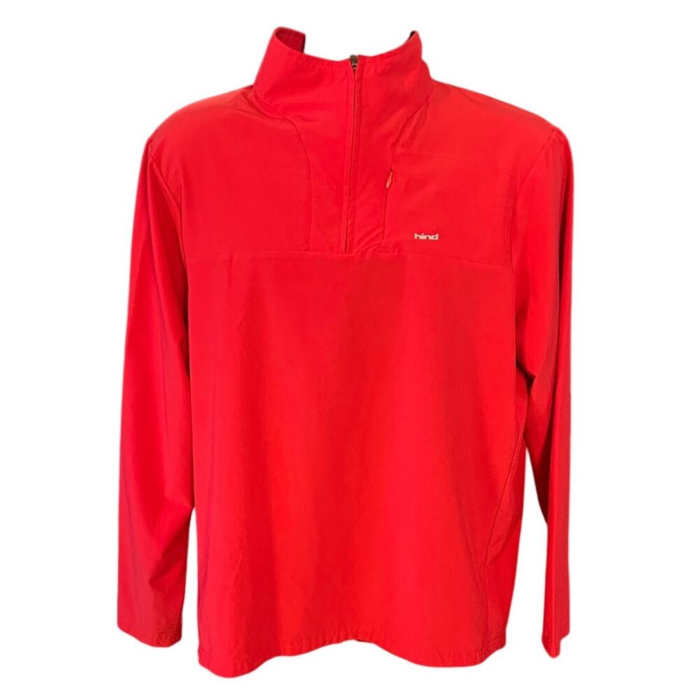 Hind Men's Red Pullover Quarter-Zip Windshirt